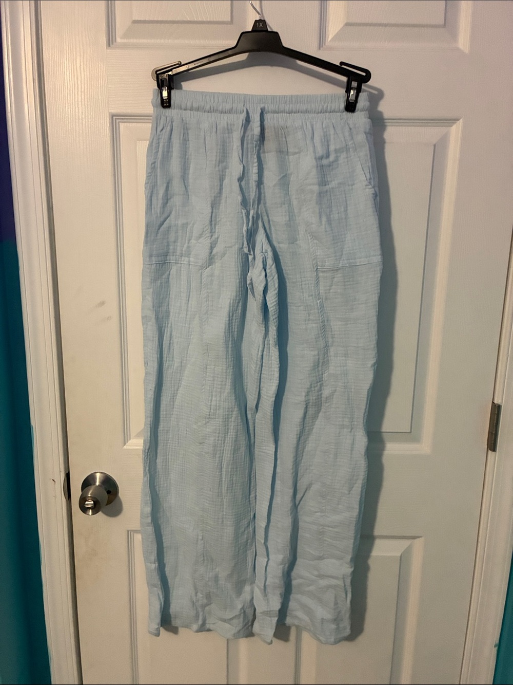 Light Blue Women’s Relaxed Drawstring Pants